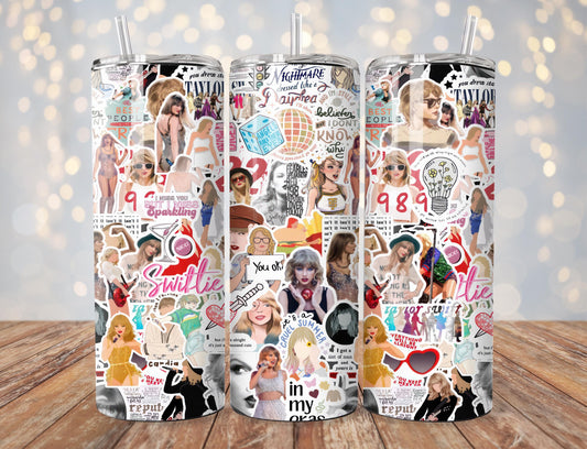 Taylor Swift Sublimation Tumbler Wrap - 20 oz Music Design (Digital Download)